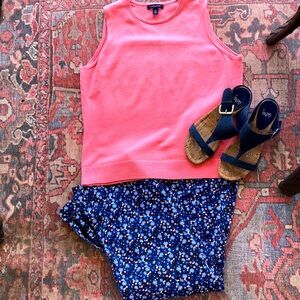 Blue Floral Soft Chino Pants-12